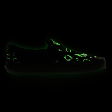 Vans Glow Frights Classic Slip-On Black Classic Mens Womens - (Glow Frights) Black/Black VN000XG88MG Shoes