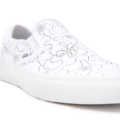 Vans U-Paint Classic Slip-On White Classic Mens Womens - (U-Paint) camo daisy VN0A33TB9HZ Shoes