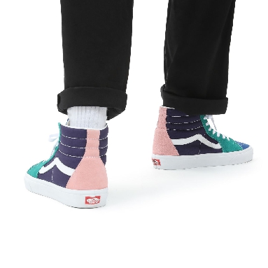 Vans Retro Sport Sk8-Hi Blue Classic Mens Womens - (Retro Court) multi/true white VN0A32QG9EJ Shoes