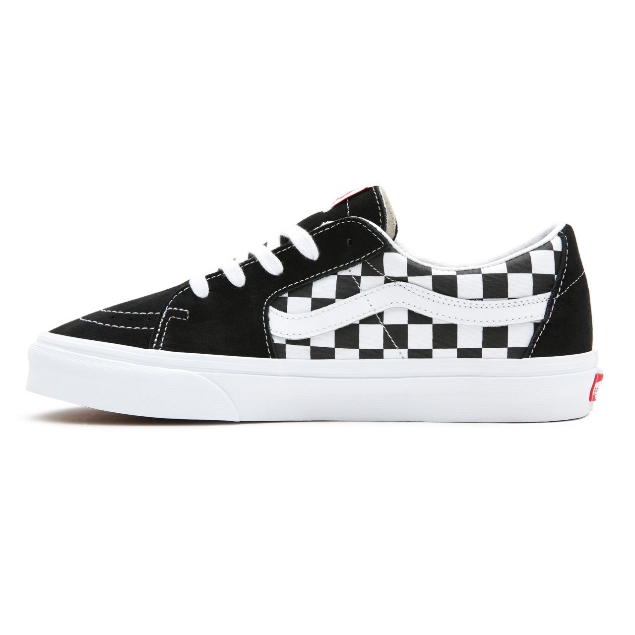 Vans Canvas/Suede SK8-Low Black Classic Mens Womens - (Canvas/Suede) Black/Checkerboard VN0A4UUK4W7 Shoes