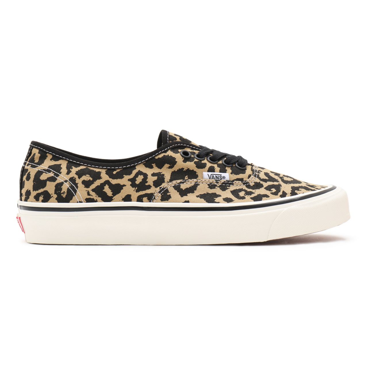 Vans Anaheim Factory Authentic 44 DX Black Classic Mens Womens - (Anaheim Factory) black/tan leopard VN0A54F29GI Shoes