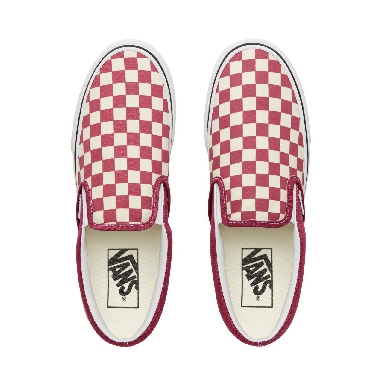 Vans Color Theory Checkerboard Classic Slip-On Classic (Unisex) Mens Womens - (Checkerboard) Dry Rose/White VA38F7U7A Shoes