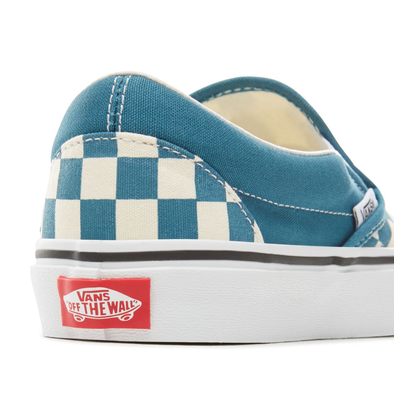 Vans Color Theory Checkerboard Classic Slip-On Classic (Unisex) Mens Womens - (Checkerboard) Corsair/True White VA38F7U78 Shoes