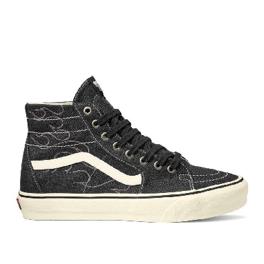 Vans Sk8-Hi Tapered Denim Mens Womens - Denim Embroidery Black/White VN0A5KRUMCG Shoes