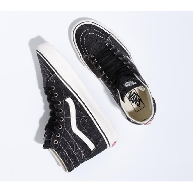 Vans Sk8-Hi Tapered Denim Mens Womens - Denim Embroidery Black/White VN0A5KRUMCG Shoes