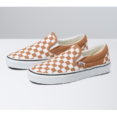 Vans Classic Slip-On Mens Womens - Color Theory Checkerboard Meerkat VN0A5AO8BKQ Shoes