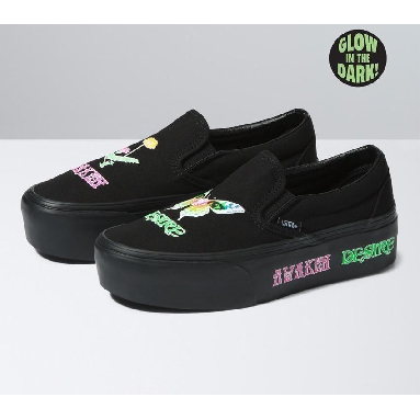 Vans Classic Slip-On Stackform Mens Womens - Morph Blackout VN0A7Q5R1OJ Shoes