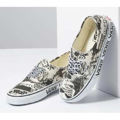 Vans Authentic Vans Collage Mens Womens - Vans Collage Black/White VN0A5KRDBZW Shoes