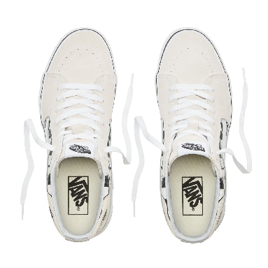 Vans Checker Flame Sk8-Hi Classic Mens Womens - (Checker Flame) Classic White/True White VA38GERX7 Shoes