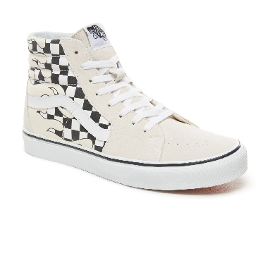 Vans Checker Flame Sk8-Hi Classic Mens Womens - (Checker Flame) Classic White/True White VA38GERX7 Shoes