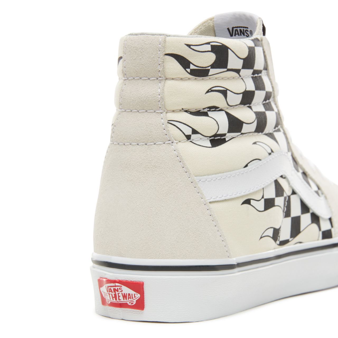 Vans Checker Flame Sk8-Hi Classic Mens Womens - (Checker Flame) Classic White/True White VA38GERX7 Shoes