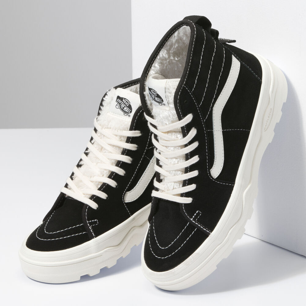 Vans Sentry Sk8-Hi WC Mens Womens - SHERPA SUEDE BLACK VN0A4BVWBLK Shoes