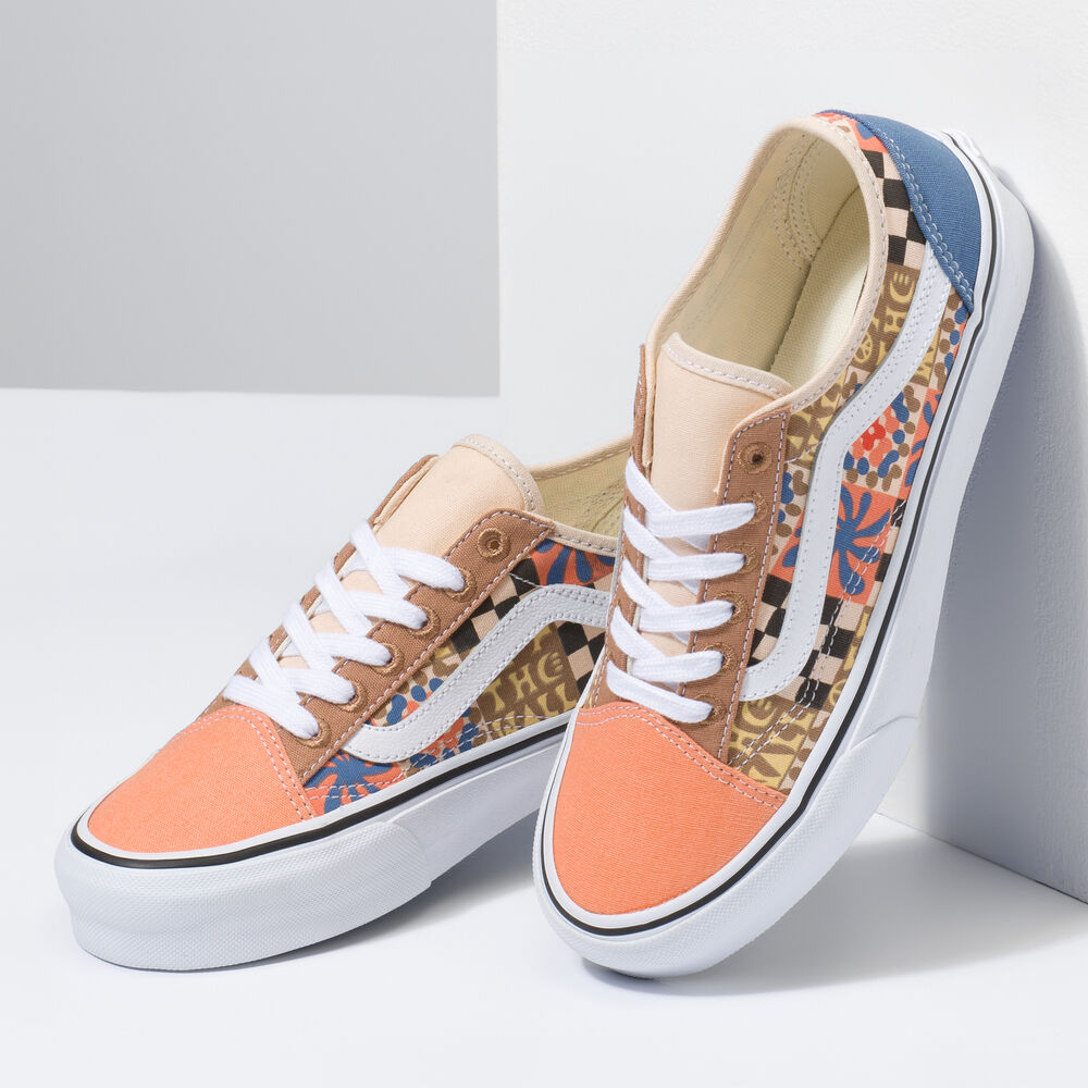 Vans Eco Theory Old Skool Tapered Mens Womens - (CAMP POSITIVE) MULTI/TRUE WHITE VN0A54F4B2X Shoes