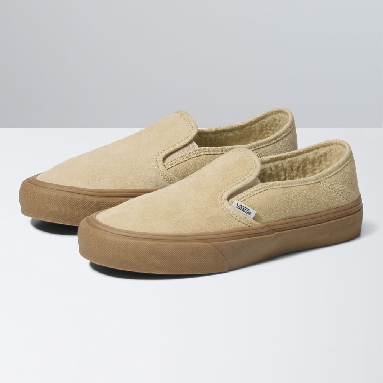Vans Slip-On VR3 SF Mens Womens - SHERPA KHAKI/GUM VN0A4BX85SM Shoes