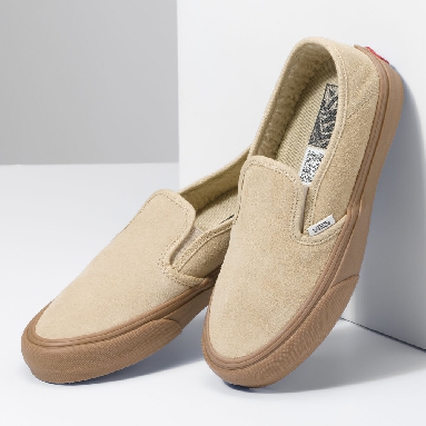 Vans Slip-On VR3 SF Mens Womens - SHERPA KHAKI/GUM VN0A4BX85SM Shoes