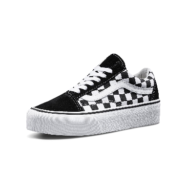 Vans Checkerboardboard Old Skool Platform Classic Mens Womens - Black-True White B3UHRK Shoes
