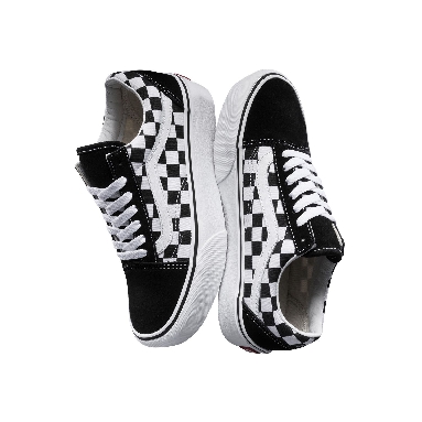Vans Checkerboardboard Old Skool Platform Classic Mens Womens - Black-True White B3UHRK Shoes