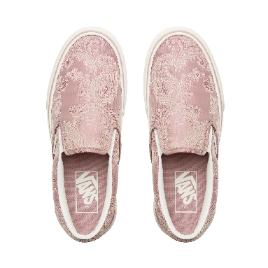 Vans Satin Paisley Classic Slip-On Platform Classic Womens - (Satin Paisley) Mauve/Snow White V0018EU82 Shoes