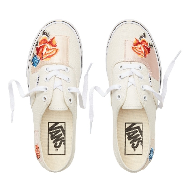 Vans Satin Patchwork Authentic Classic Womens - (Satin Patchwork) Classic White/True White VA38EMU5Q Shoes