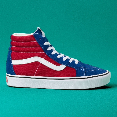 Vans Two-tone Comfycush Sk8-Hi Reissue Classic Mens Womens - (Two-Tone) True Blue/Chili pepper VN0A3WMCVX5 Shoes