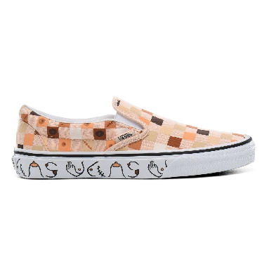 Vans Breast Cancer Awareness Classic Slip-On Classic Womens - (Breast Cancer) nude check/true white VN0A4BV3TB3 Shoes